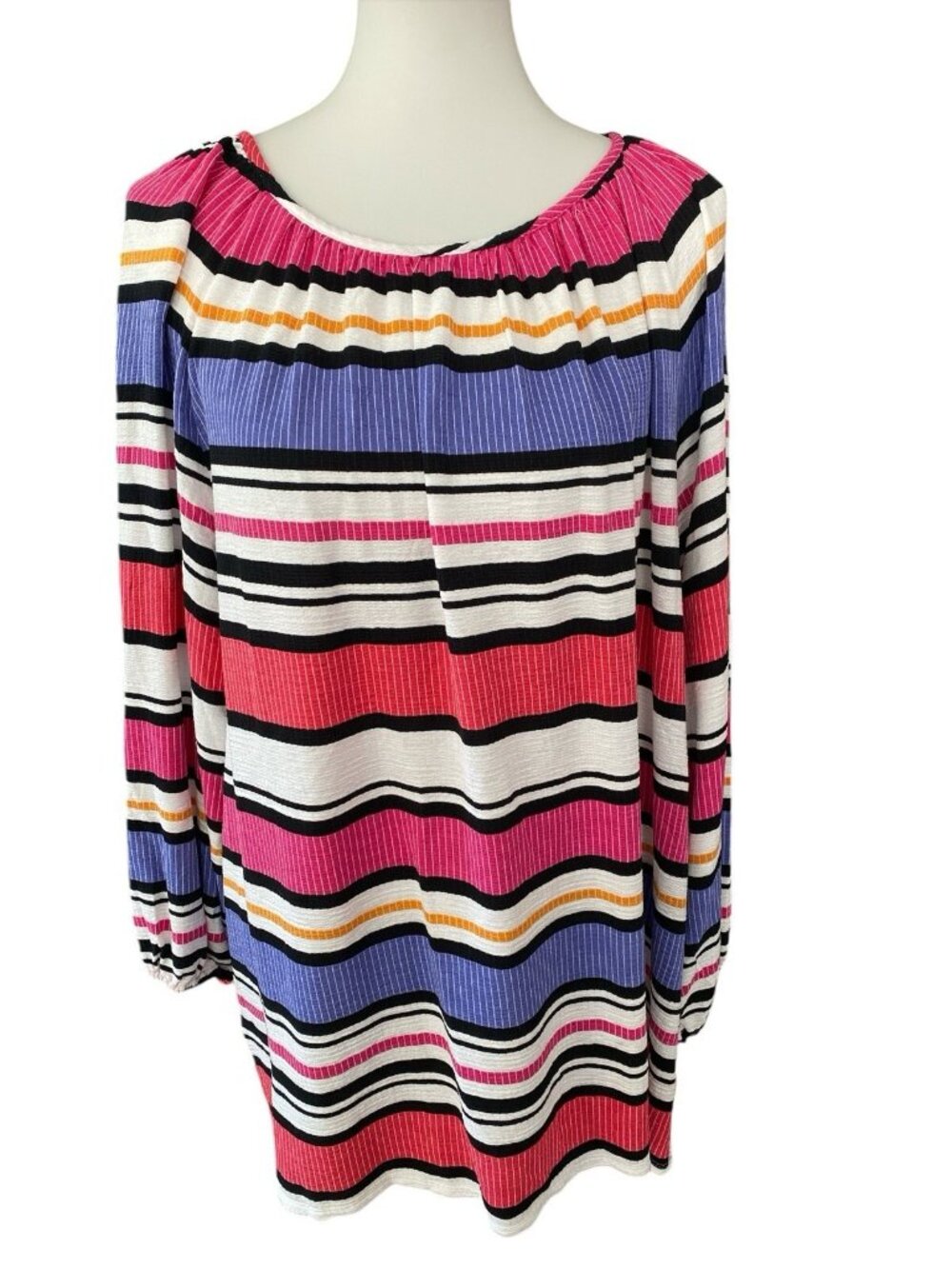 Ruby Rd. Striped Multicolor 3/4 Sleeve Top-Size 1X-NWT-#B1